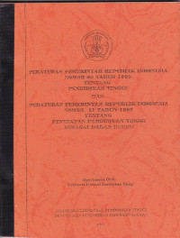 Peraturan Pemerintah Republik Indonesia Nomor 60 Tahun 1999 tentang Pendidikan Tinggi