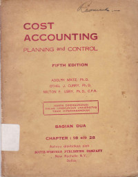 Cost Accounting Planning and Control