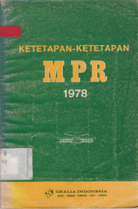 Ketetapan Ketetapan MPR 1978
