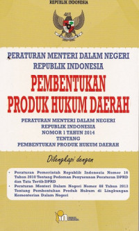 Peratutan Pemerintah dalam Negeri Indonesia Pembentukan Produk Hukum Daerah