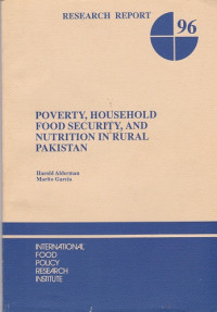 Poverty, Household Food Security, and Nutrion in Rural Pakistan